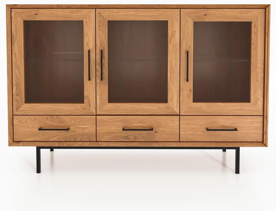 Витрина от дъбова дървесина в естествен цвят 144x95 cm Abies - The Beds