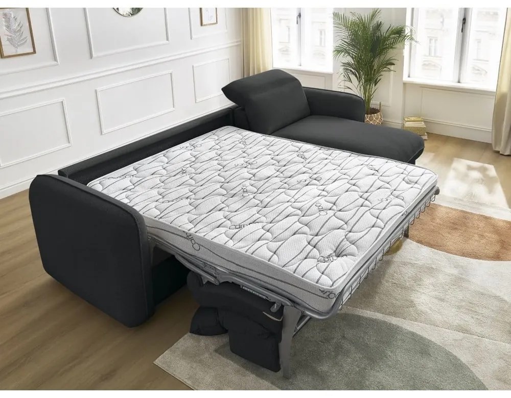 Черен разтегателен ъглов диван (променлив) Achille – Bobochic Paris