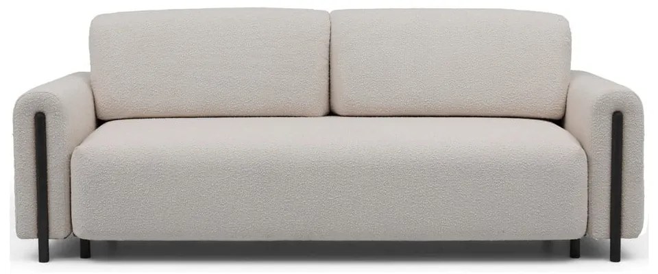 Сиво-бежов сгъваем/с място за съхранение диван от прежда с примки от букле 244 cm Arcadova – ELTAP