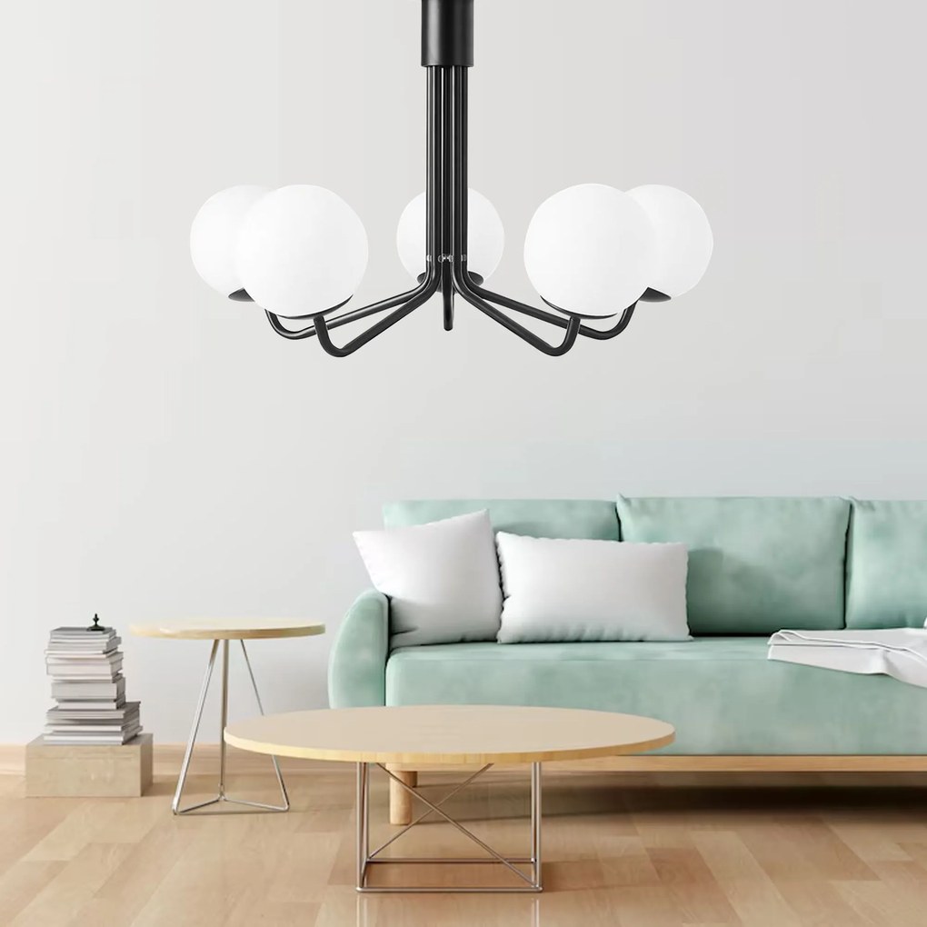 LAMPA WISZĄCA SUFITOWA CZARNA APP1578-5C