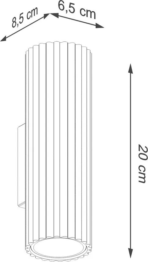 Кафяво-сива метална стенна лампа ø 6,5 cm Gleam – Sollux