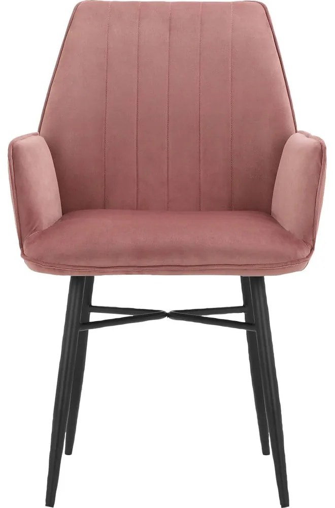 Светлорозови тапицирани трапезни столове в комплект 2 бр. Anzo – Støraa