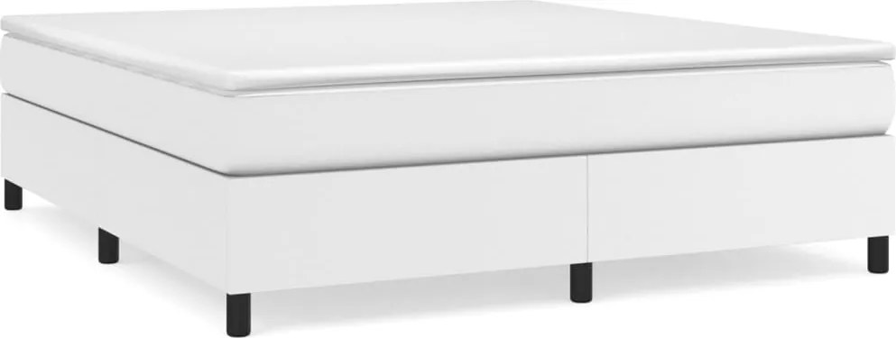 3121060 vidaXL Рамка за легло с пружини бяла 180x200 см изкуствена кожа