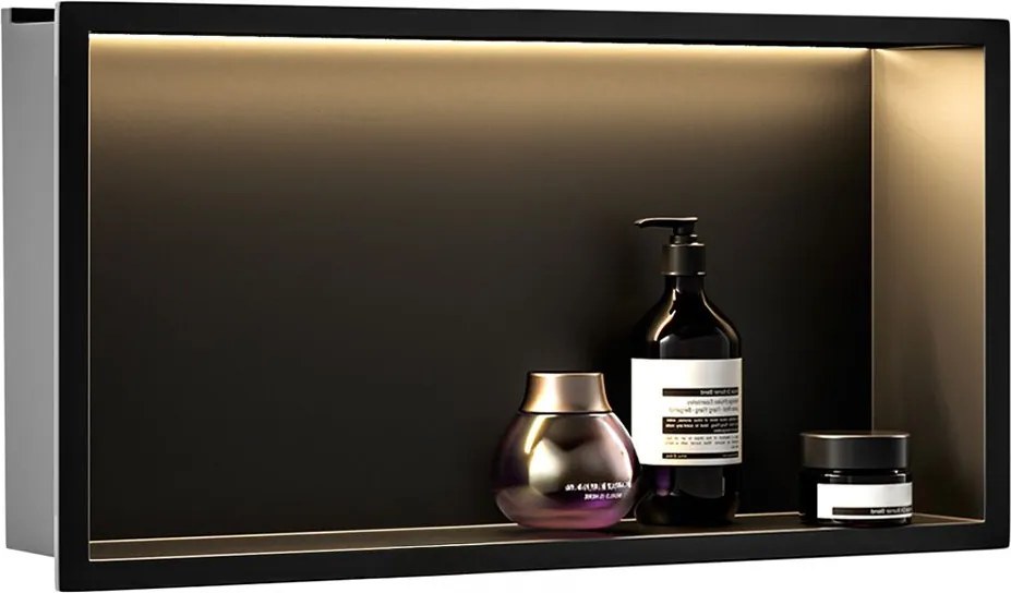 Вграден рафт за баня  LED 30x60 black
