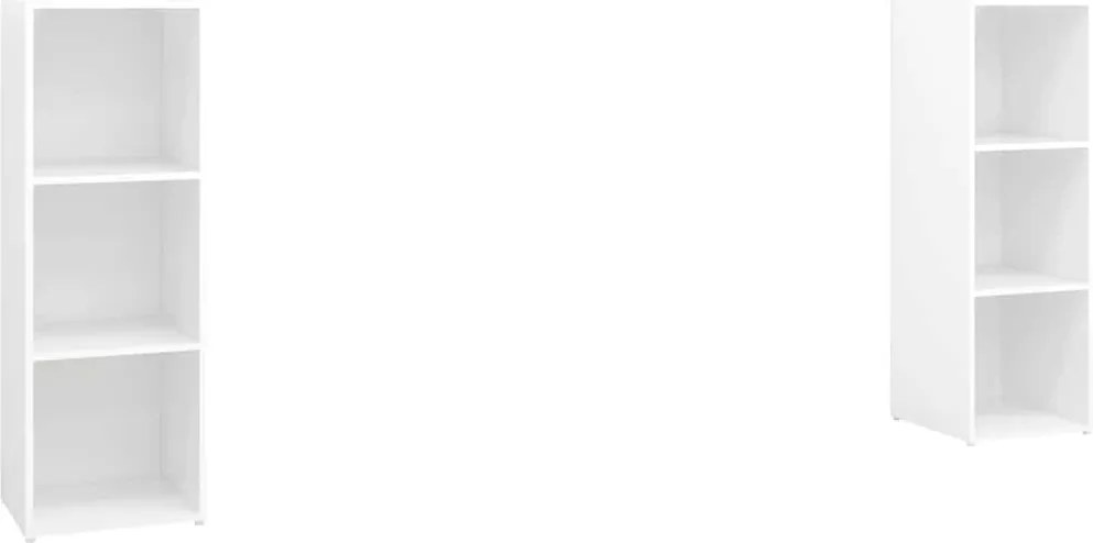 3079907 vidaXL ТВ шкафове, 2 бр, бели, 107x35x37 см, инженерно дърво