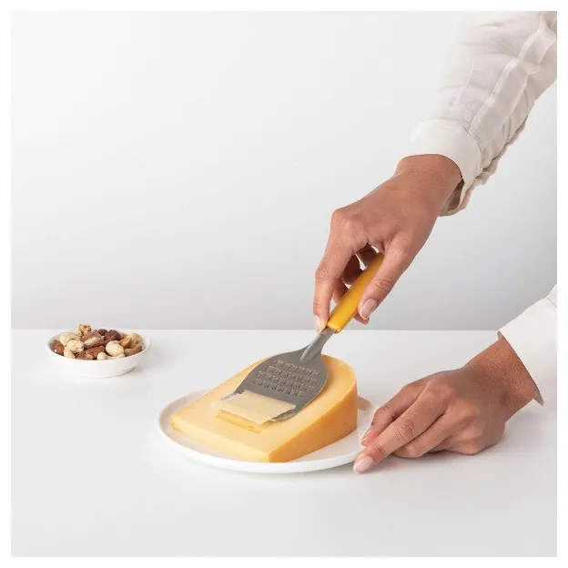Нож за сирена с ренде Brabantia Tasty+ 1001191, Ултразвуково полирано острие, Неръждаема стомана, Жълт