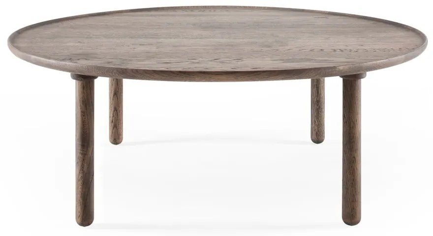 Кафява кръгла масичка за кафе от масивен дъб ø 100 cm Mu – Gazzda