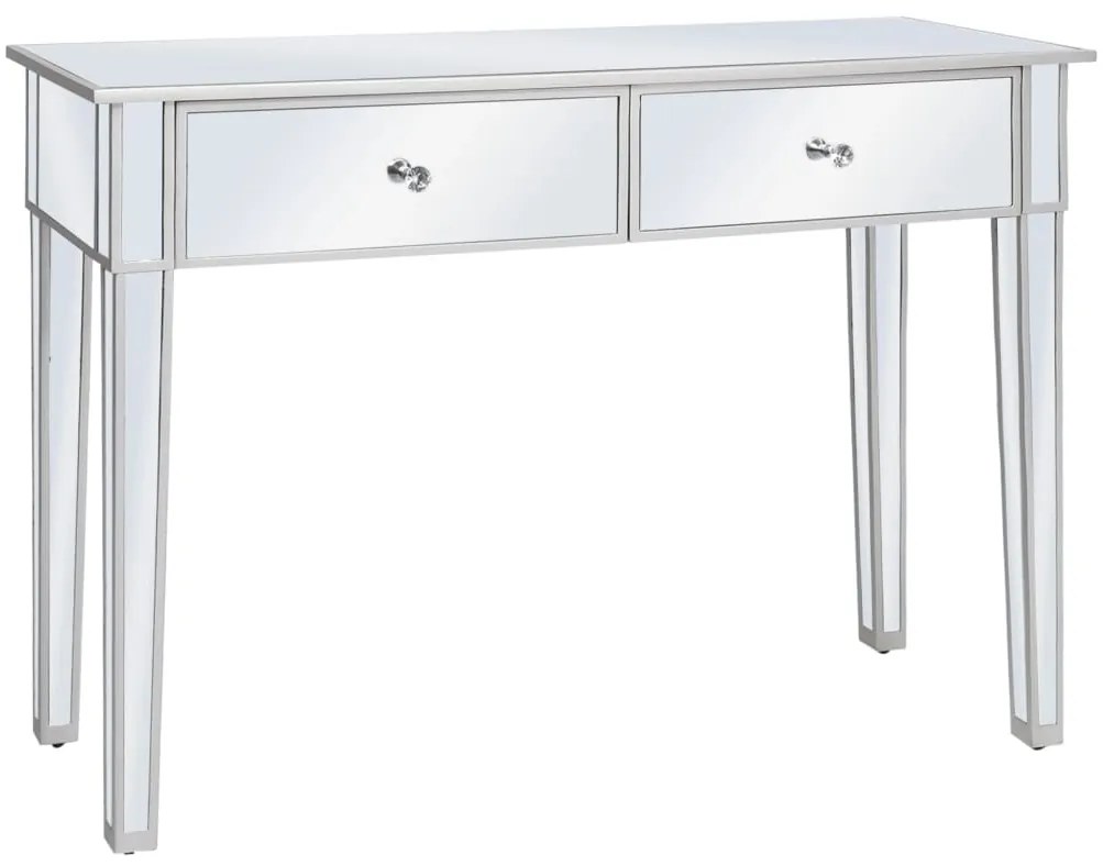 246660 vidaXL Огледална конзолна маса, МДФ и стъкло, 106,5x38x76,5 см