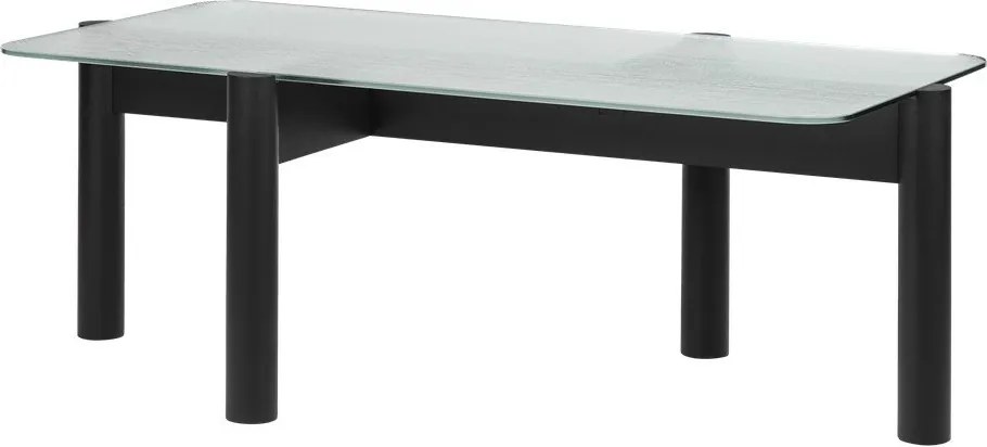 Черна масичка за кафе със стъклен плот 55x105 cm Kob – noo.ma