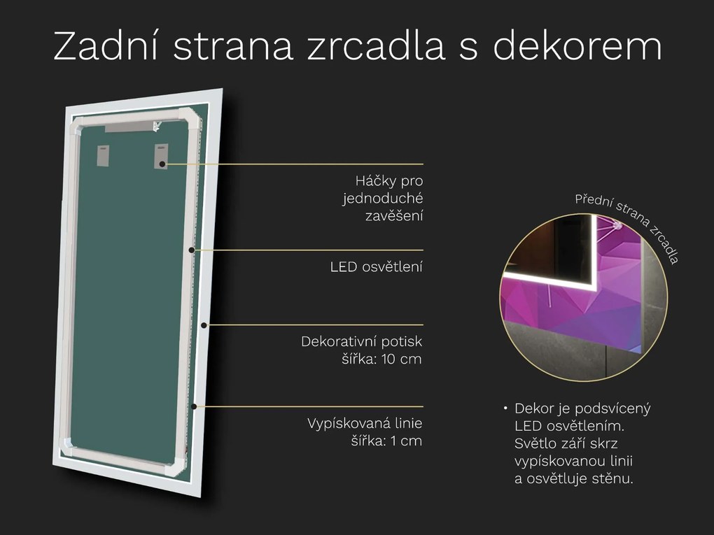 LED огледало с декорация D10