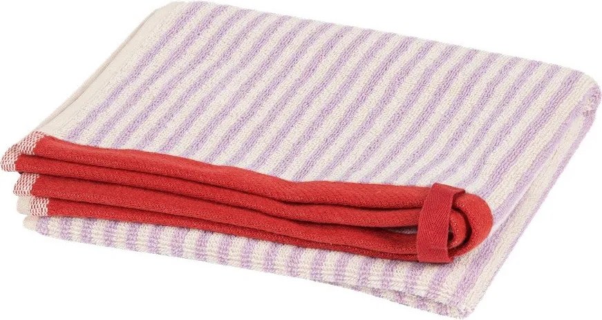 Памучна кърпа от тери в цвят лавандула/кремава 50x80 cm Gobo – noo.ma