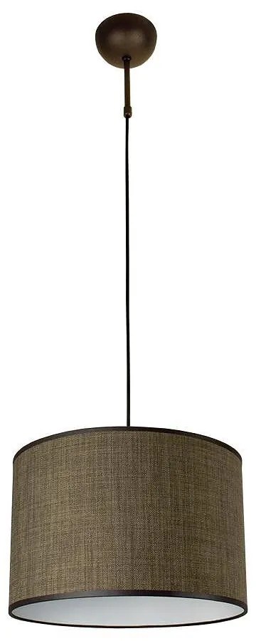 Пендел ЛИОН, ø300, патина, абажур Сами Кафяв, 1xE27