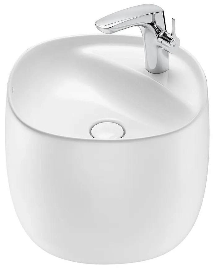 Умивалник с интегрирана полуконзола, A3270B1000, Roca, керамика, бял, 46х47х38см