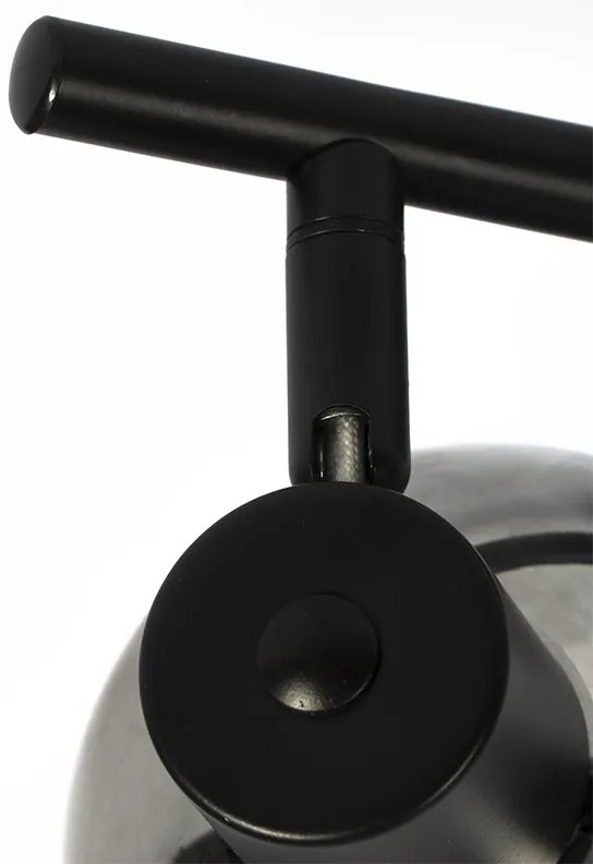 Арт Деко плафон черен с димно стъкло 2 светлини - Vidro