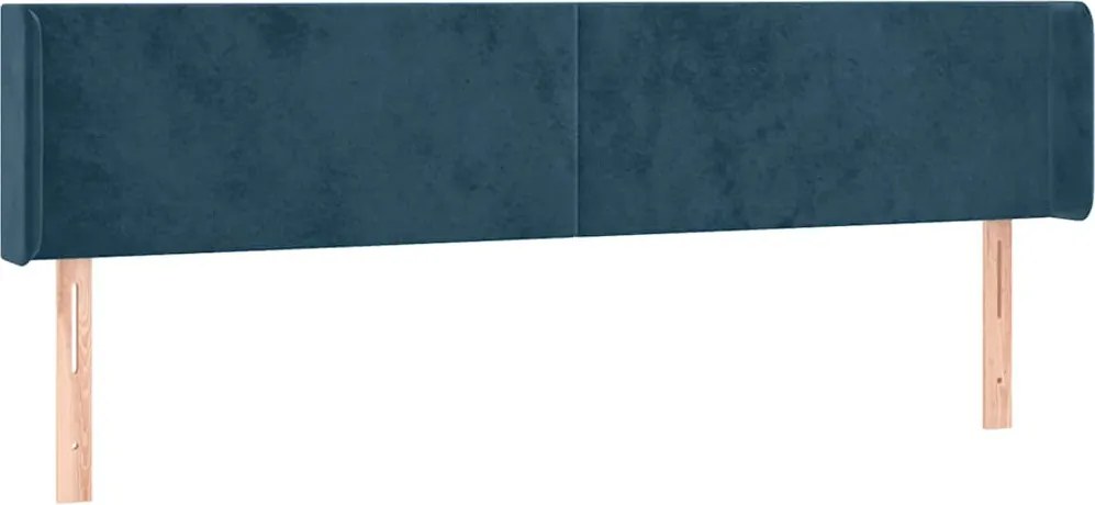 3118558 vidaXL Горна табла за легло, тъмносиня, 203x16x78/88 см, кадифе