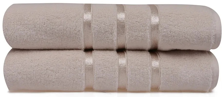 Светложълти памучни хавлиени кърпи в комплект 2 бр. от тери 70x140 cm Dolce – Foutastic