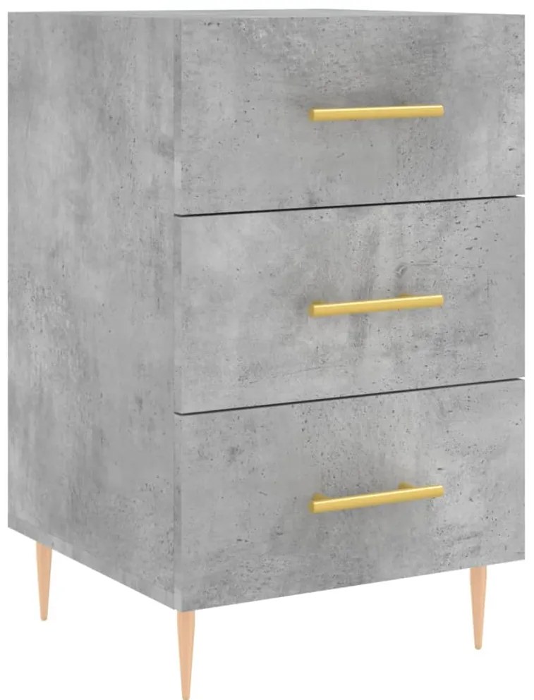 827648 vidaXL Нощно шкафче, бетонно сиво, 40x40x66 см, инженерно дърво