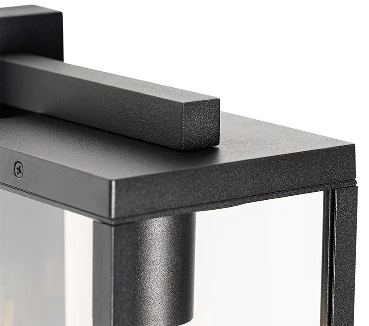 Външна стенна лампа черна с датчик за движение IP44 - Charlois