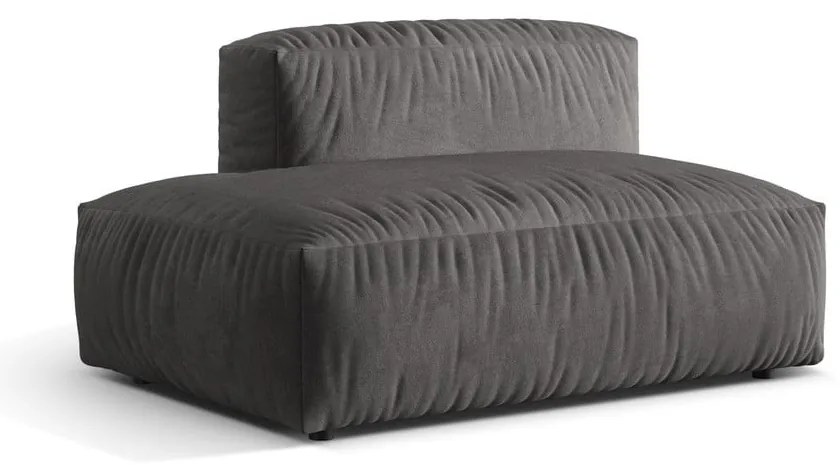 Сив кадифен модул за диван (ляв ъгъл) Martina – Micadoni