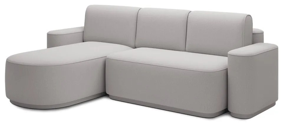 Светлосив шенилов сгъваем/с място за съхранение ъглов диван (ляв ъгъл) Aurumm – ELTAP