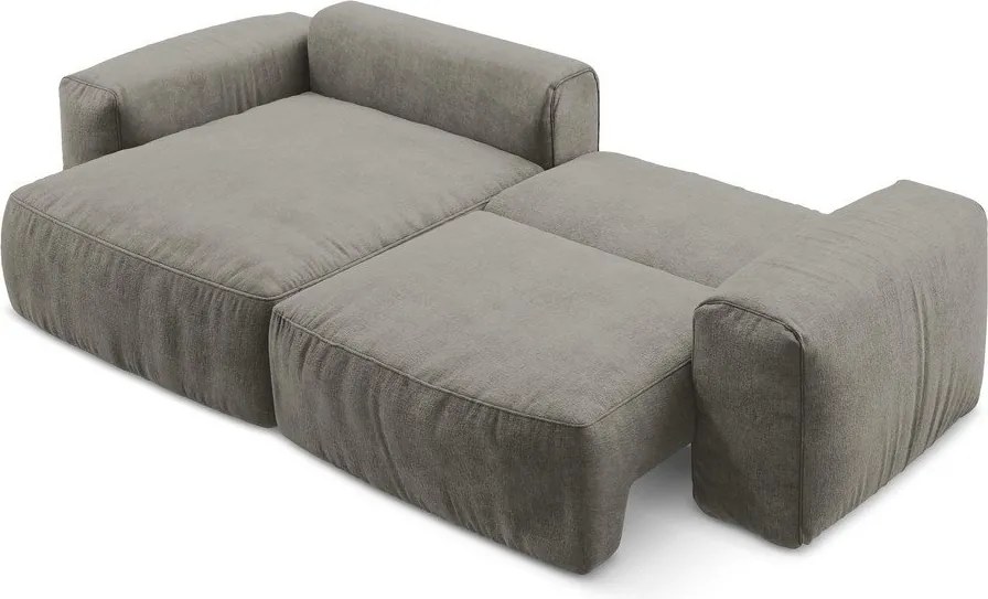 Сив шенилов сгъваем ъглов диван (ляв ъгъл) Kuki – Makamii