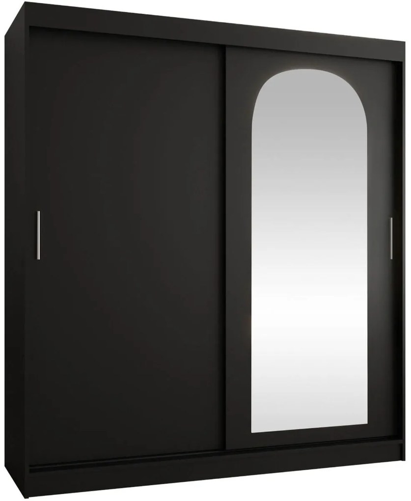 Гардероб Selfie 180 плъзгащ-Черно-Дължина: 180 см