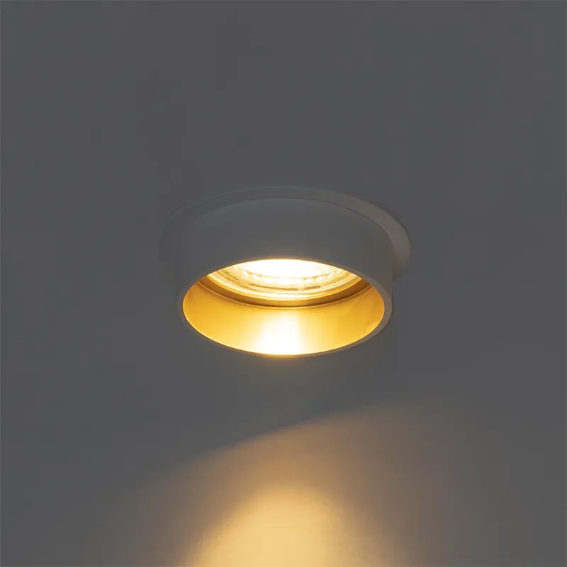 Комплект от 6 модерни вградени спота бели със златист интериор - Insta