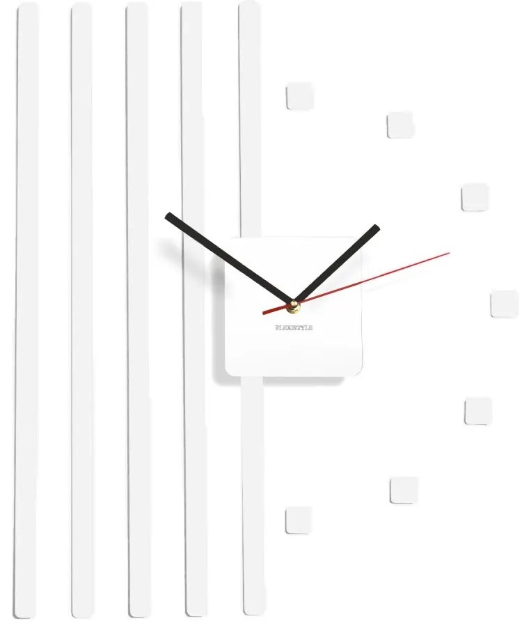 Самозалепващ стенен часовник с ивици Ванилия-екру