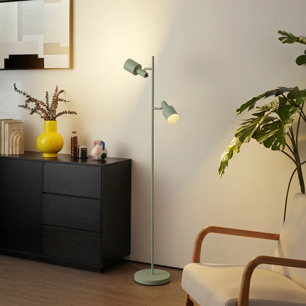 Модерна подова лампа зелена 2 светлини - Stijn