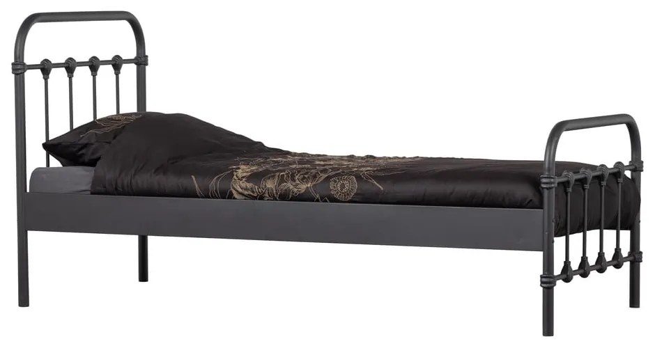 Черно единично легло с решетка 90x200 cm Moos - WOOOD