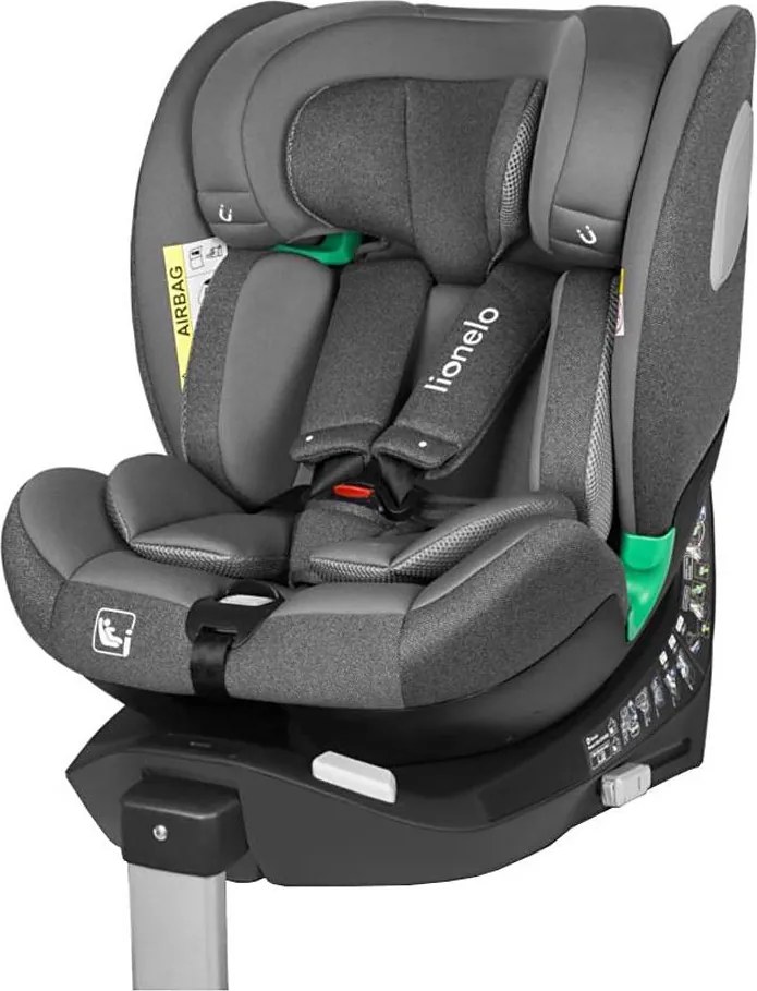 Lionelo - Столче за кола BRAAM i-Size с въртяща се основа, 40-150 см, каменносив