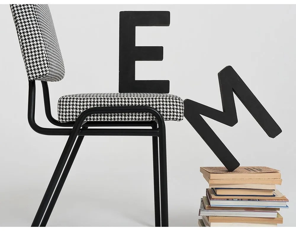 Бял и черен стол за хранене Simple - CustomForm