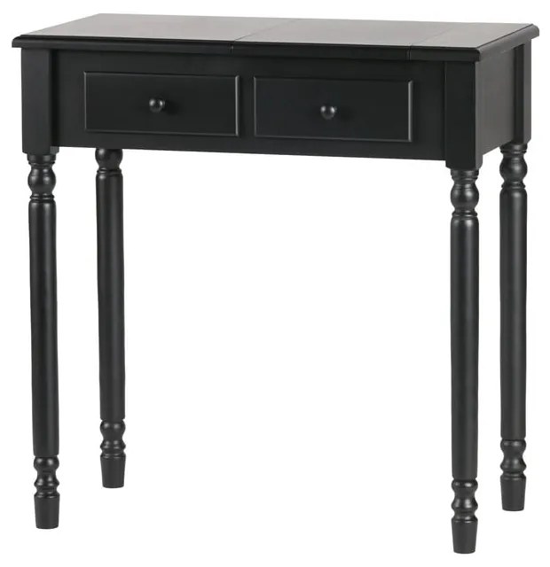 Тоалетка от борова дървесина в черен цвят Romy - WOOOD