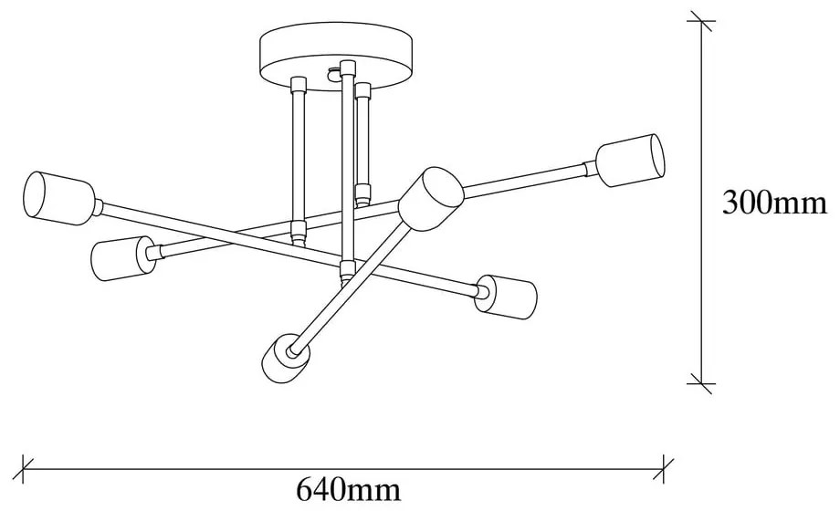 Осветително тяло за таван в златисто 64x64 cm Flower – Opviq lights