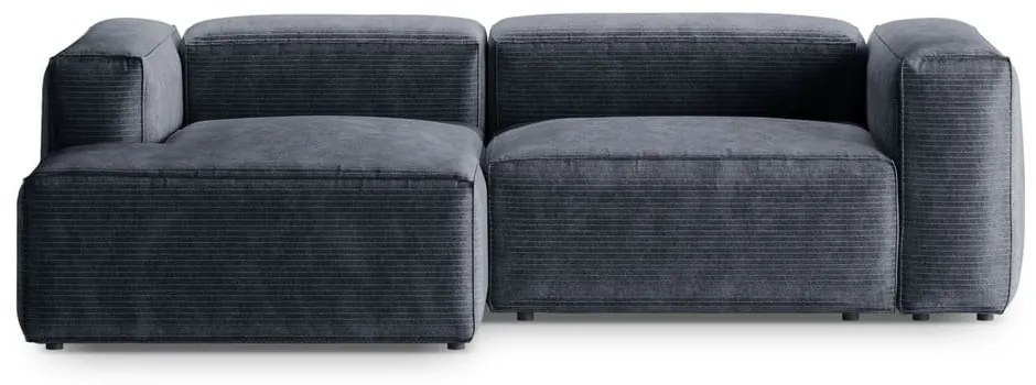 Сиво-син ъглов диван от рипсено кадифе (ляв ъгъл) Bergano – Cosmopolitan Design