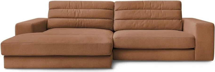 Оранжев кадифен ъглов диван (ляв ъгъл) Sierra – Bobochic Paris