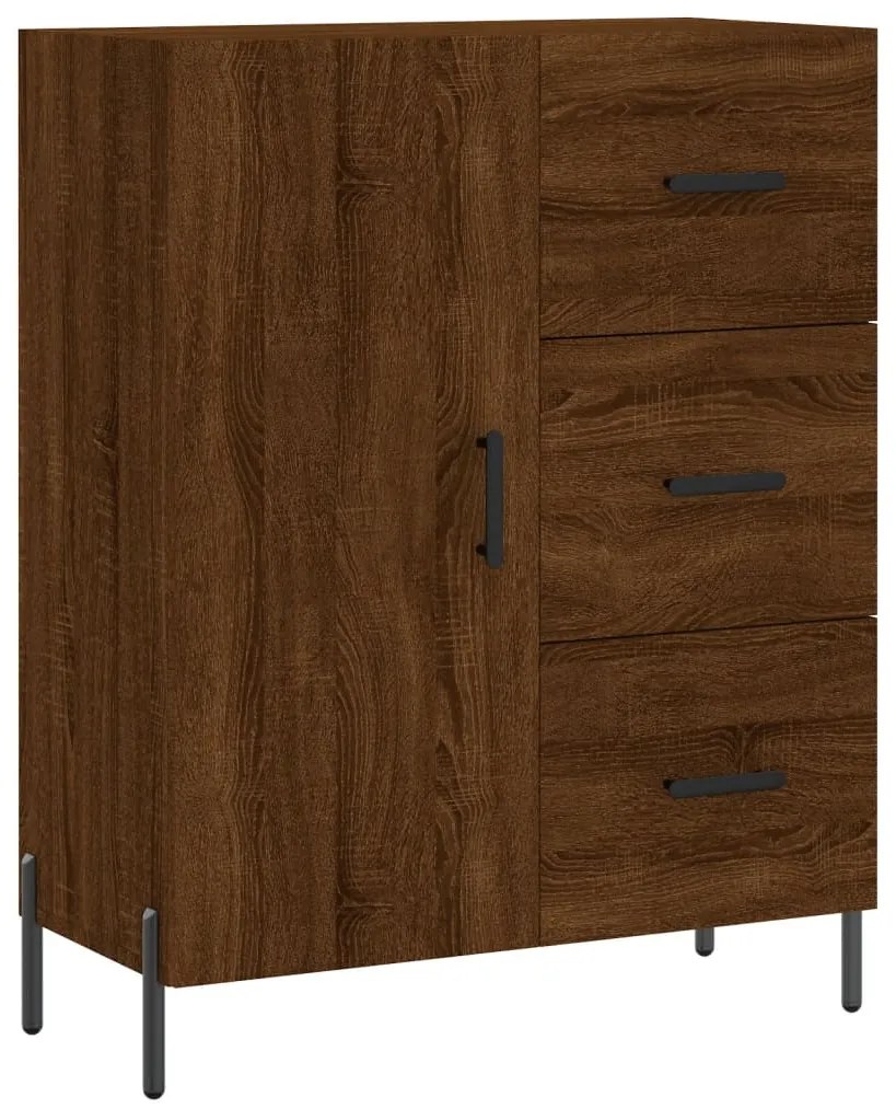 827931 vidaXL Сайдборд, Кафяв дъб, 69,5x34x90 см, инженерно дърво