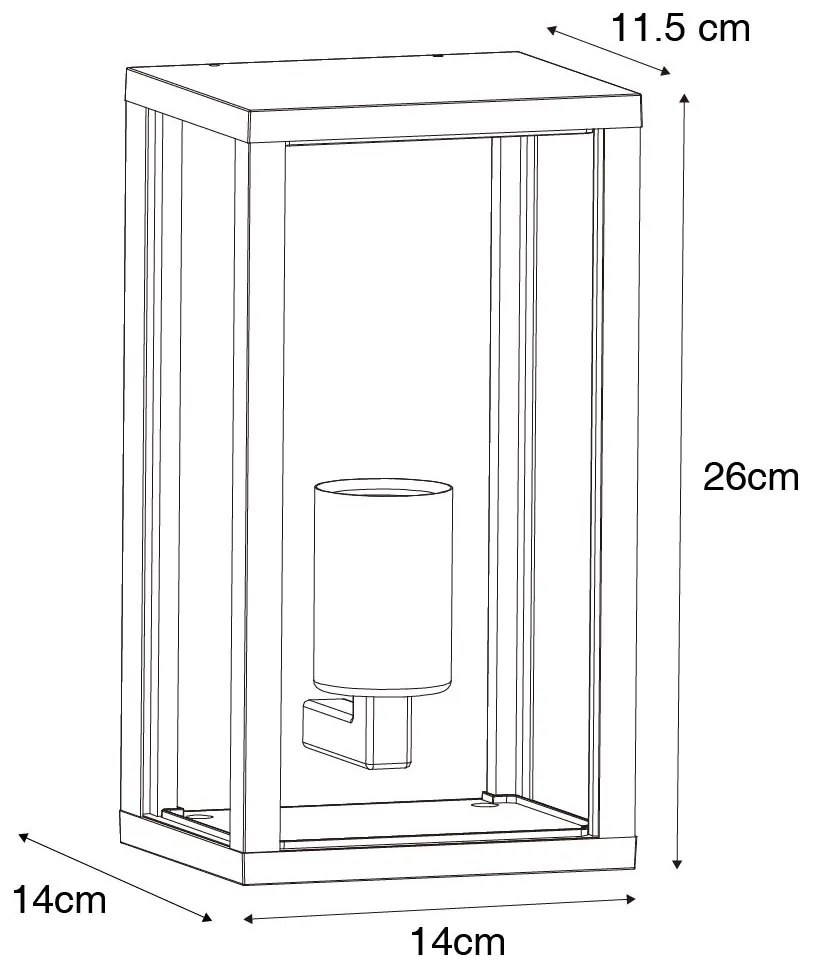 Интелигентна външна стенна лампа черна с оребрено стъкло, включваща WiFi A60 - Charlois