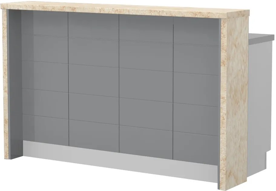Островна кухненска пейка Hudson-Length: 160 cm.-Gray-Latino Marble