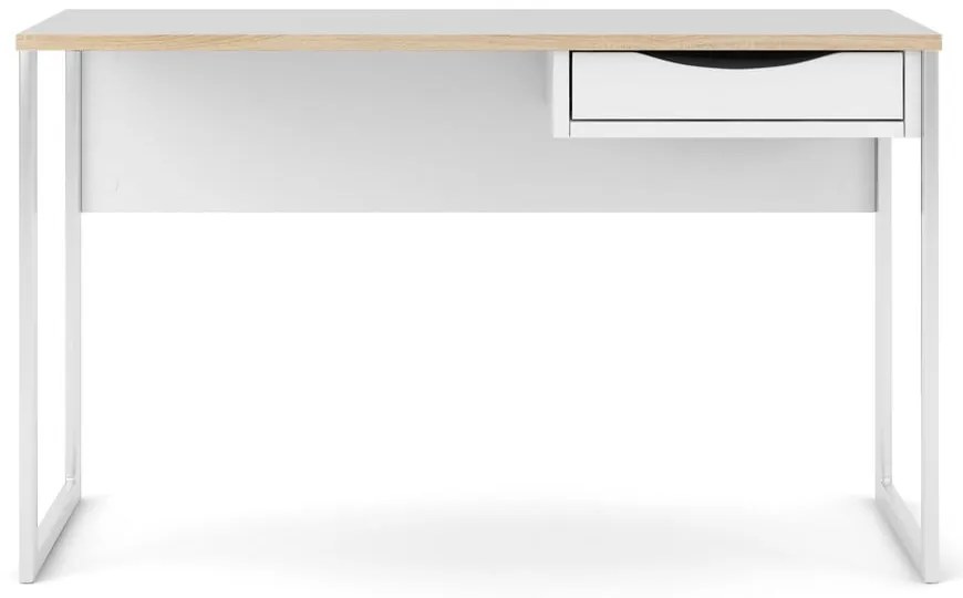Бяла работна маса , 130 x 48 cm Function Plus - Tvilum