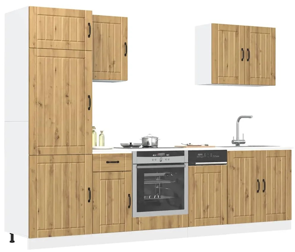 3314780 vidaXL Комплект кухненски шкафове от 7 части Lucca, инженерно дърво