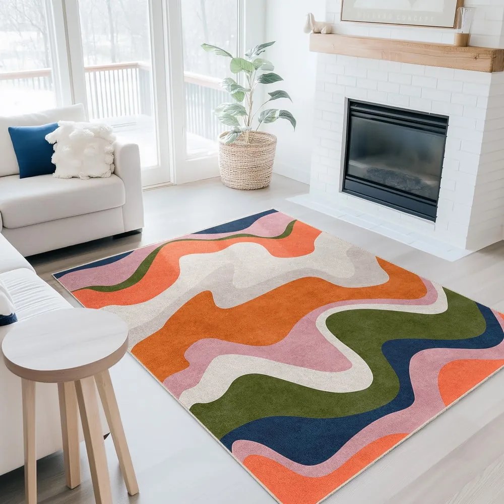 Оранжева пътека подходяща за пране 60x230 cm Squiggly Orange – Mila Home