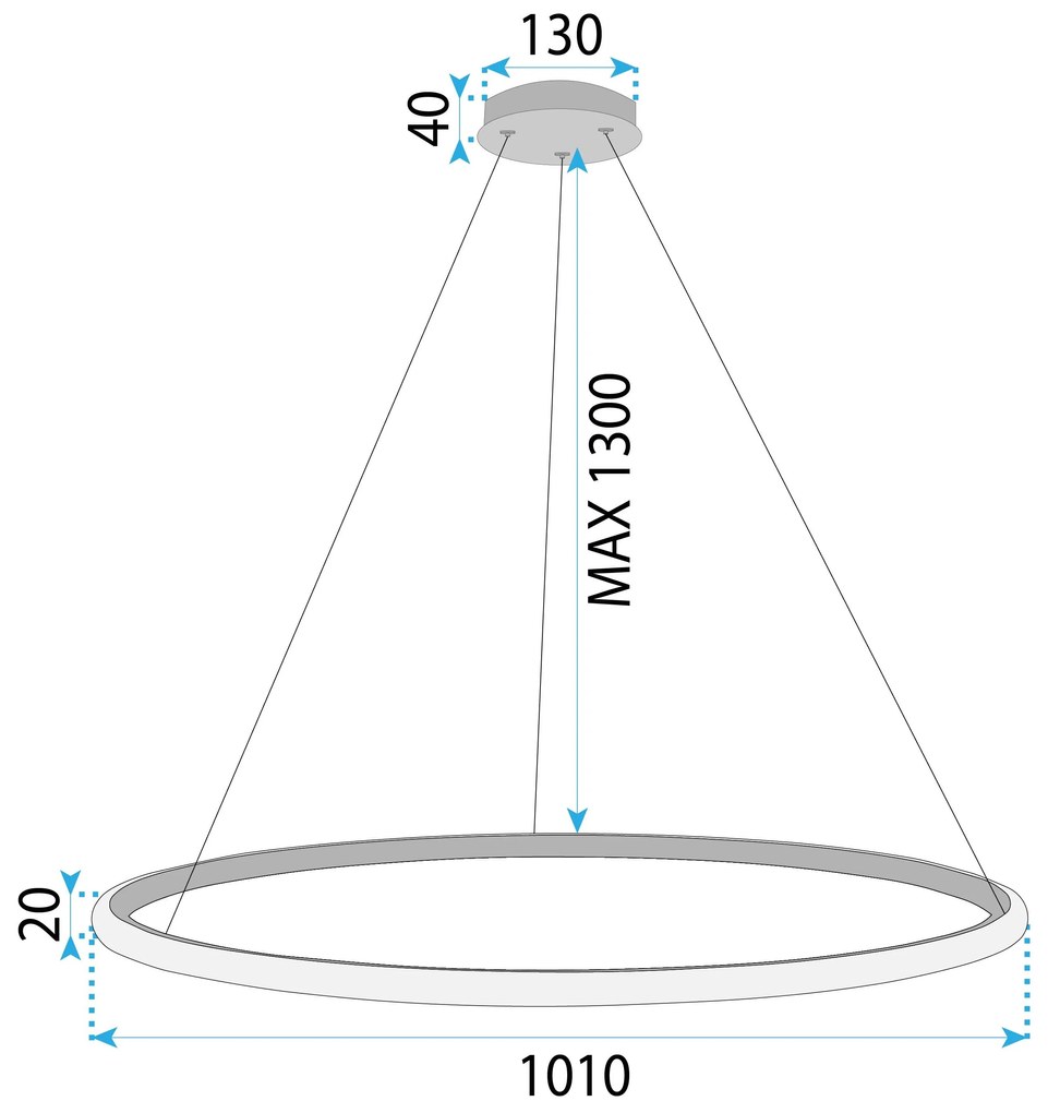 Suspension LHJ003-CP 100 cm OR