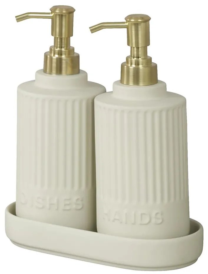 WENKO 54651100 - Дозатор за течен сапун HEIDI 19x21 cm кремав/златист/бял