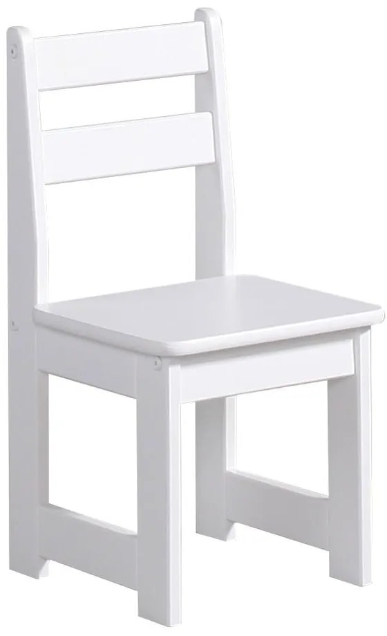 Бял детски стол, изработен от масивна борова дървесина Baby - Pinio