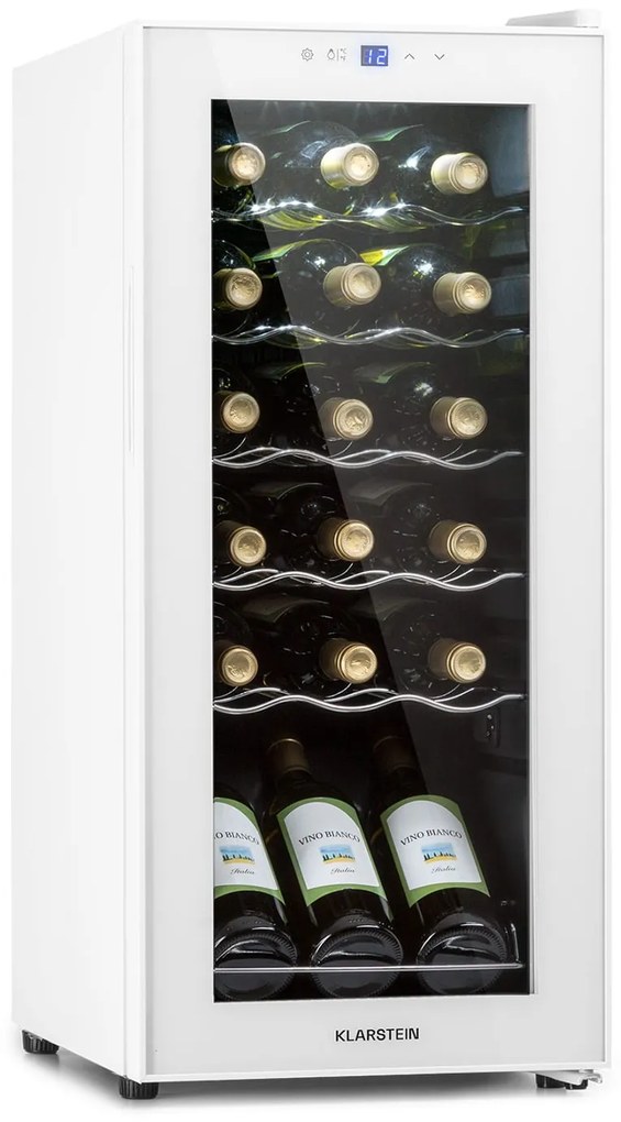 Klarstein Shiraz 18 Slim Uno, шкаф за вино, 50 л, 18 бутилки, 5-18°C, сензорен контролен панел