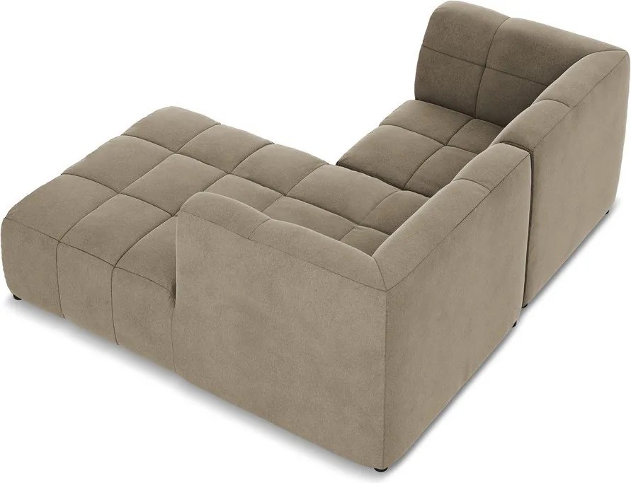 Кафяв кадифен ъглов диван (десен ъгъл) Aloha – Makamii