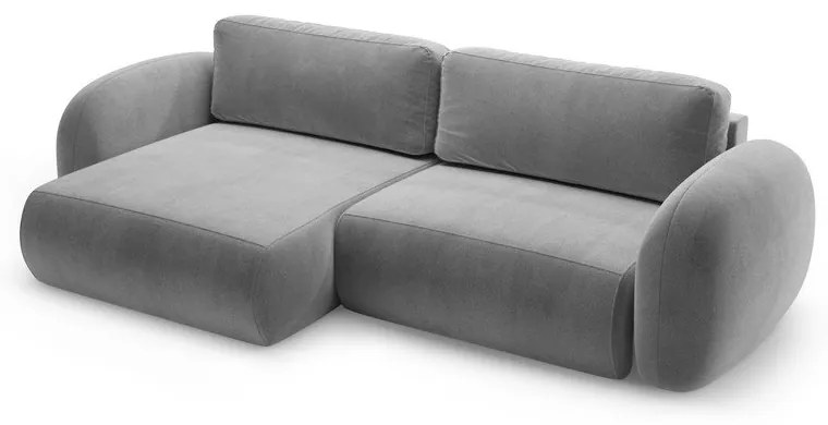 Тъмносив кадифен сгъваем/с място за съхранение ъглов диван Tonale – Cosmopolitan Design