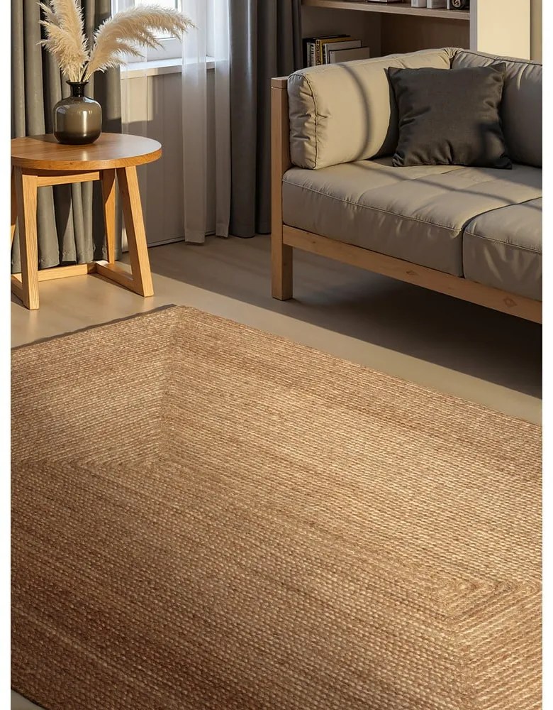 Двустранен/ръчно изработен ютен килим в естествен цвят 120x180 cm Juno – Hanse Home