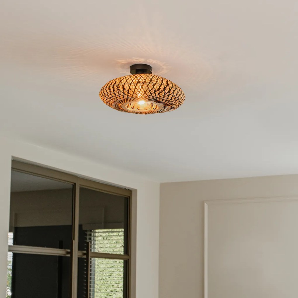 Ориенталски таванен аплик черен бамбук 40 см - Ostrava